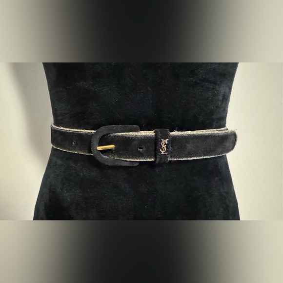 Yves Saint Laurent Accessories - Preloved Vintage Yves Saint Lauren Black and Gold Belt